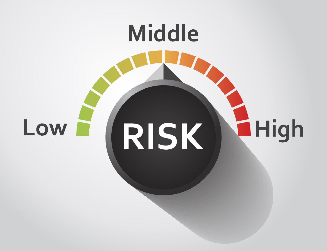 Risk,Button,Pointing,Between,Low,And,High,Level,,Vector,Graphic
